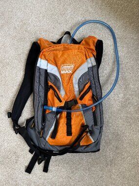 NWOT Coleman MAX Hydration Backpack | Orange | Water Bladder Included | Hiking